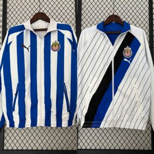 Chivas Reversible Windbreaker White&Blue Double-Sides Jacket Soccer Jerseys For