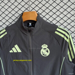 Real Madrid BlackGreen Full Zipper Windbreaker + Long Pants
