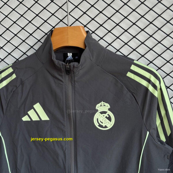 Real Madrid BlackGreen Full Zipper Windbreaker + Long Pants