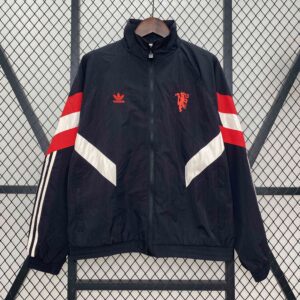 Manchester United Black Windbreaker Jacket
