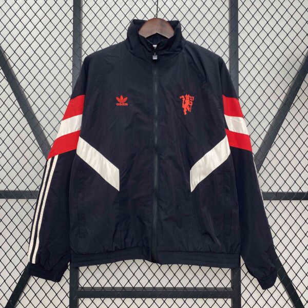 Manchester United Black Windbreaker Jacket