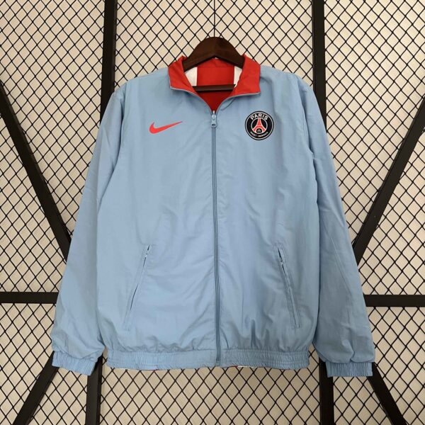 PSG Reversible Windbreaker Red&Blue Double-Sides Jacket Soccer Jerseys For Sale