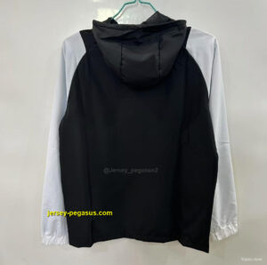 Real Madrid BlackWhite Hoodie Windbreaker