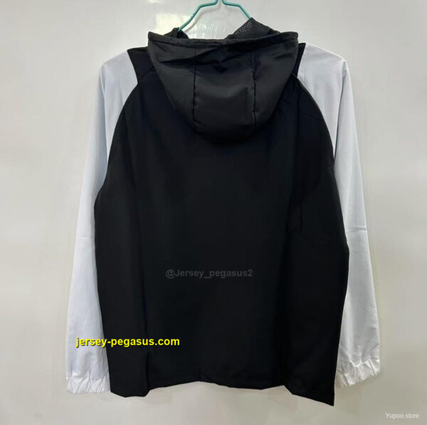 Real Madrid BlackWhite Hoodie Windbreaker