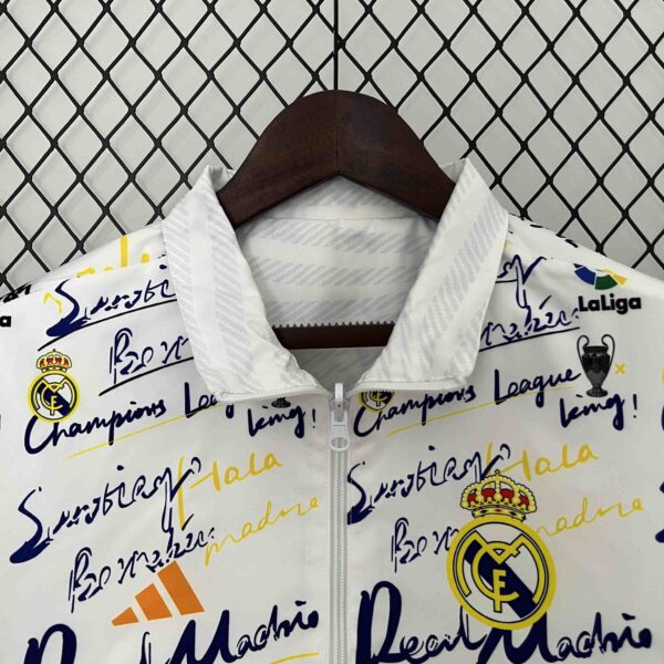 Real Madrid Trench Coat Reversible Windbreaker Double-Sides Jacket