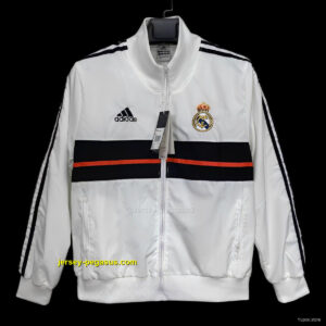 Real Madrid White Full Zipper Windbreaker