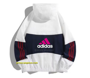 2025 Adidas WhiteBlackWine Full Zipper Hoodie Windbreaker