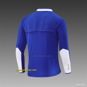 2002 Brazil Color Blue Half Zipper Jacket+Long Pants