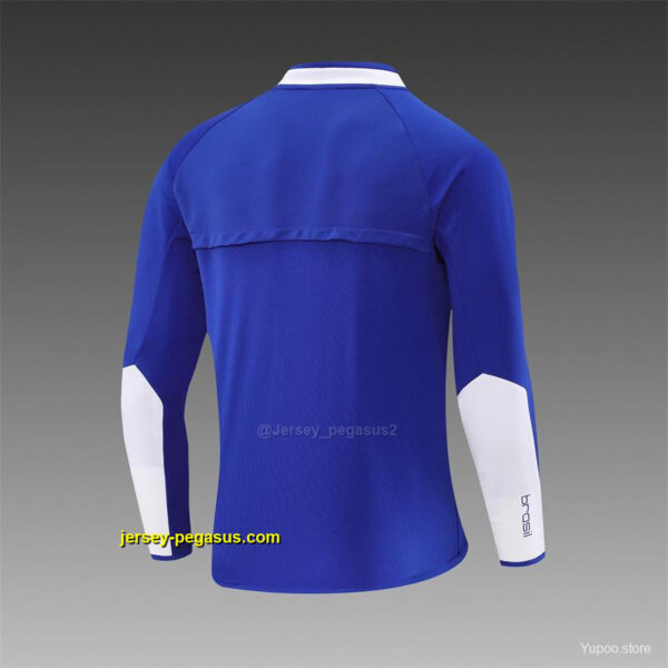 2002 Brazil Color Blue Half Zipper Jacket+Long Pants