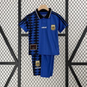 1994 Argentina Away Retro Kid Kits Youth Apparels Football