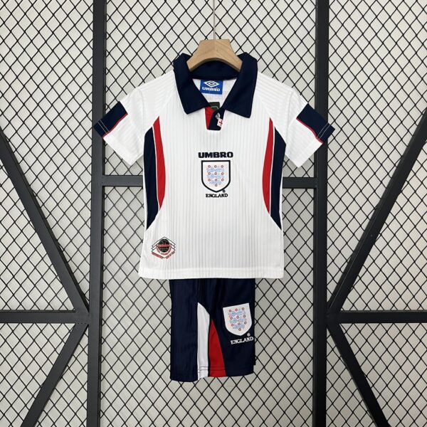 1998 England Home Retro Kid Kits Youth Apparels Sport