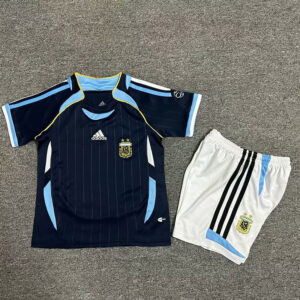 2006 Argentina Away Retro Kid Kits Youth Apparels Soccer