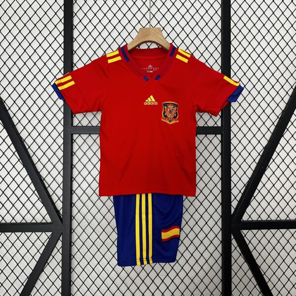 2010 Spain Home Retro Kid Kits Youth Apparels Sport