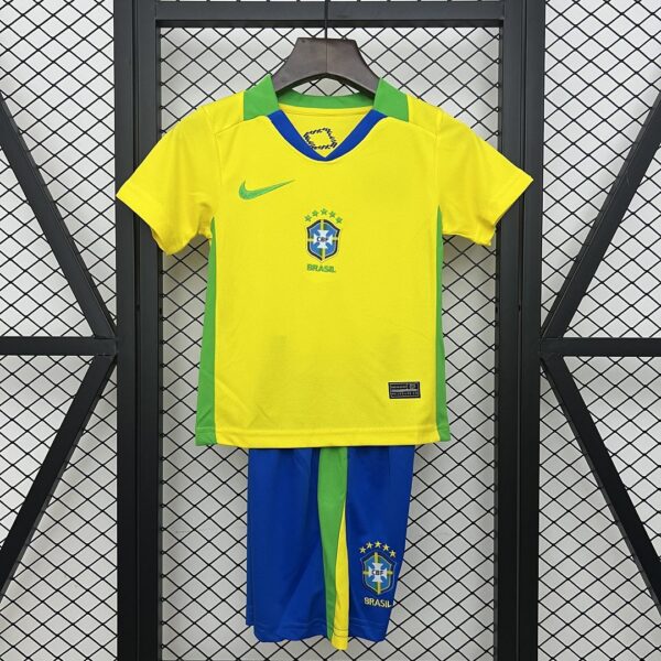 2025 Brazil Home Kid Kits Youth Apparels