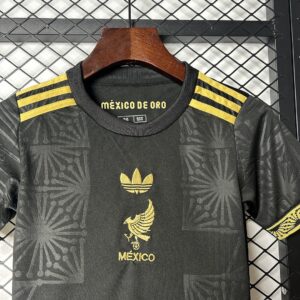 2025 Mexico Gold Black Kid Kits Youth Apparels
