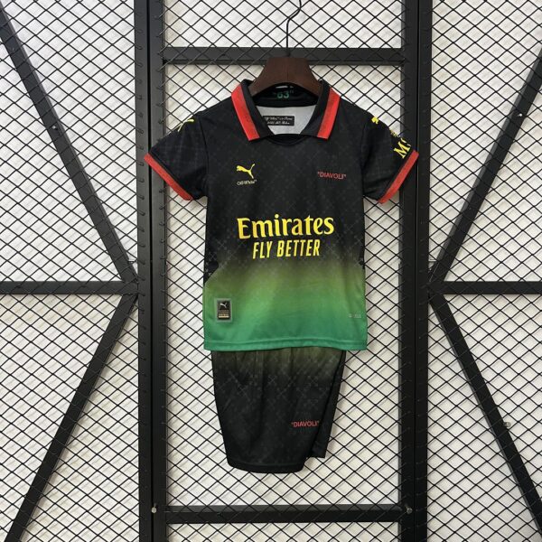 AC Milan x OFFWHITE Fourth Black Kid Kits Youth Apparels