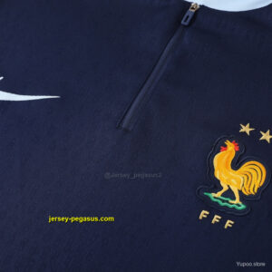 2025 France Royal Blue Half Zipper Jacket+Long Pants