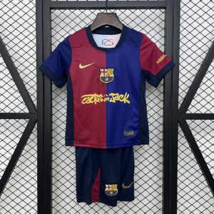 Barcelona x Travis Scott Home Kid Kits Youth Apparels
