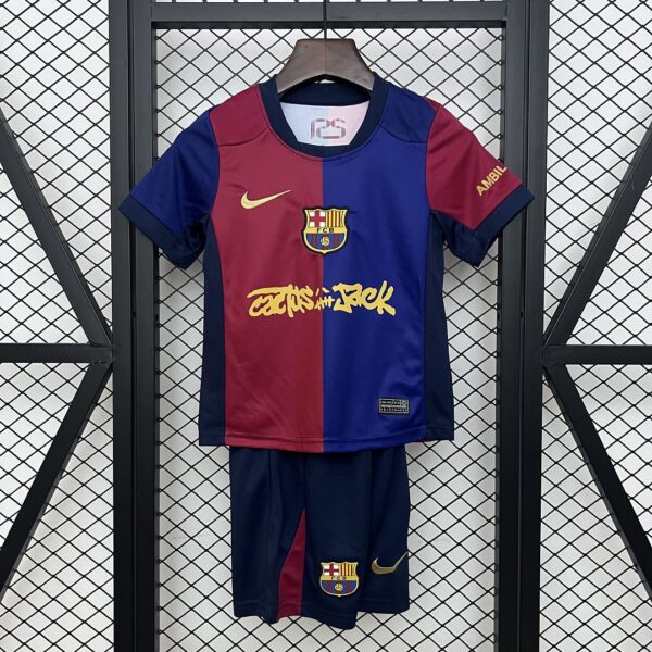 Barcelona x Travis Scott Home Kid Kits Youth Apparels