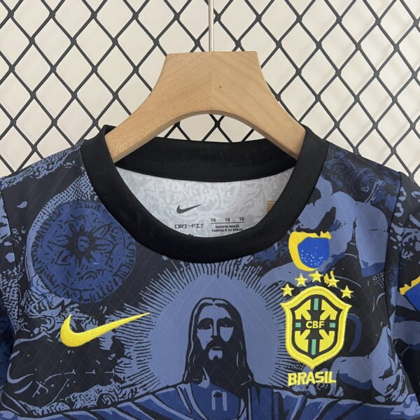 Brazil Dark Blue Jesus Kid Kits Youth Apparels
