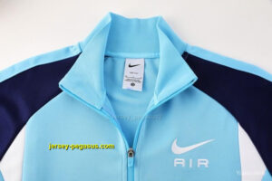 2025 Nike Air Tracksuit Set - Light Blue with Navy Accents Full Zipper Jacket +