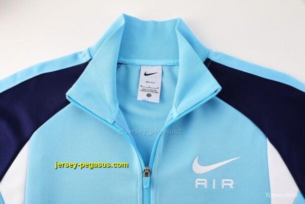 2025 Nike Air Tracksuit Set - Light Blue with Navy Accents Full Zipper Jacket +