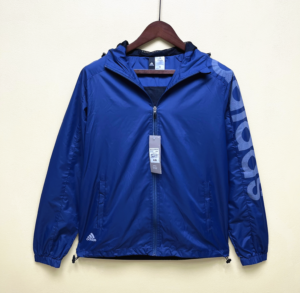 Adidas Trench Coat com capuz azul escuro