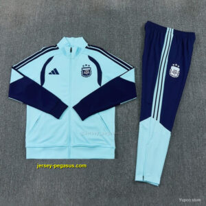 2026 Argentina Sky Blue & Navy Blue Full Zipper Jacket Tracksuit + Long Pants (H