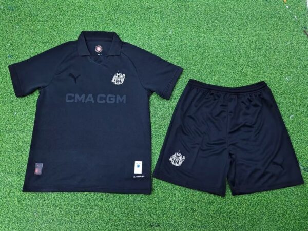 Marseille 125-Year Anniversary Black Kids Kits Youth Apparels