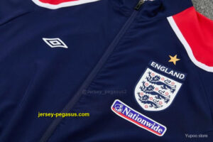 2026 England Navy Blue Full Zipper Jacket Tracksuit + Long Pants
