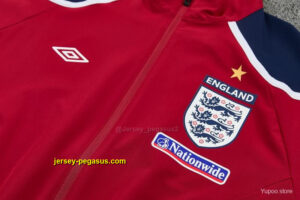 2026 England Red & Navy Blue Full Zipper Jacket Tracksuit + Long Pants