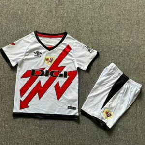 Rayo Vallecano Home Kid Kits Youth Apparels Soccer
