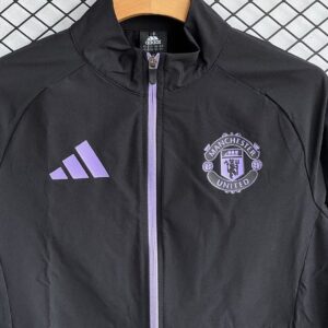 Manchester united 2025-26 Black And Purple Windbreaker Suit