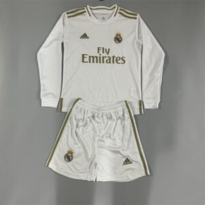 Real Madrid Home Long Sleeve Retro Kid Kits Youth Apparels Soccer
