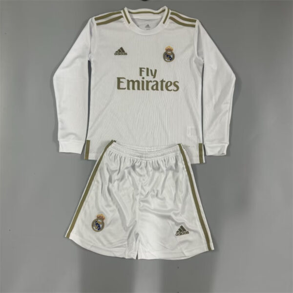Real Madrid Home Long Sleeve Retro Kid Kits Youth Apparels Soccer