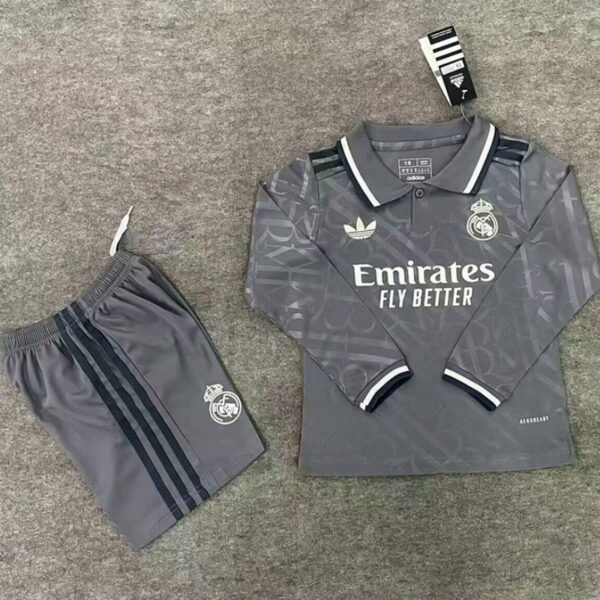 Real Madrid Third Long Sleeve Kid Kits Youth Apparels Soccer