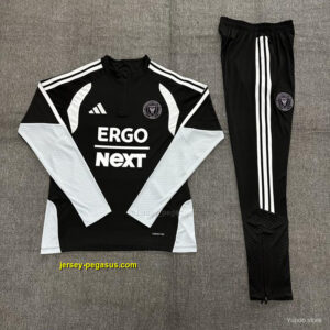 2026 Kids Inter Miami CF Black & White Half Zipper Jacket Tracksuit + Long Pants