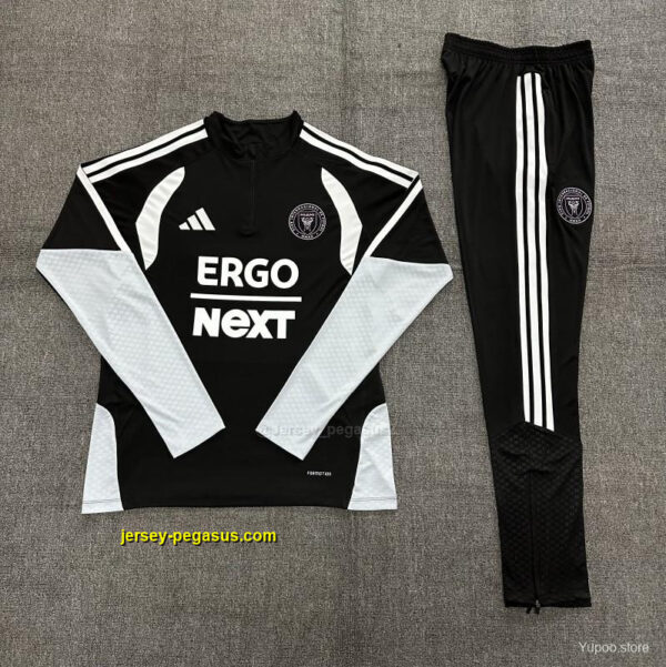 2026 Kids Inter Miami CF Black & White Half Zipper Jacket Tracksuit + Long Pants
