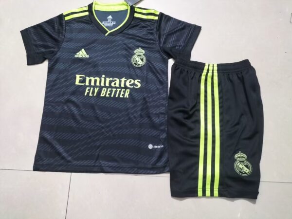 Real Madrid third away kids kit