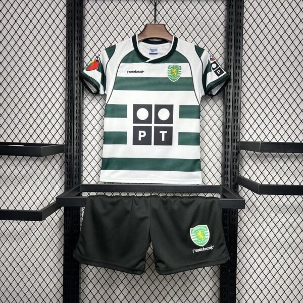 Sporting Lisbon Home Retro Kid Kits Youth Apparels Football