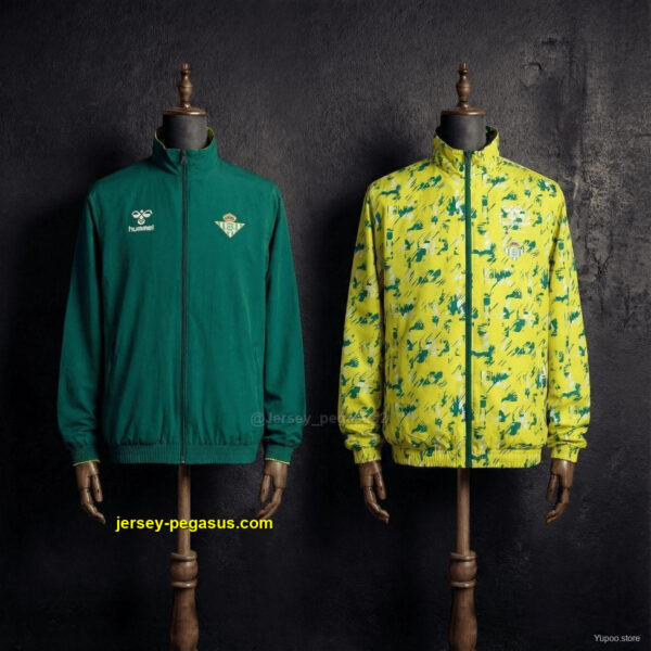 2026 Real Betis Green And Yellow Reversible Full Zipper Jacket