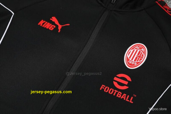 AC Milan Black Full Zipper Jacket Tracksuit + Long Pants