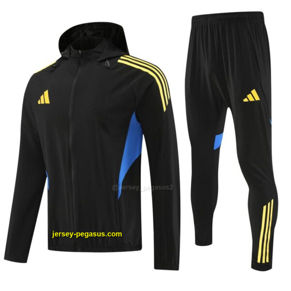 Adidas Black With Yellow logo Full Zipper Hooded Jacket Tracksuit + Long Pants