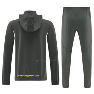 Adidas Dark Olive Green Full Zipper Hooded Jacket Tracksuit + Long Pants