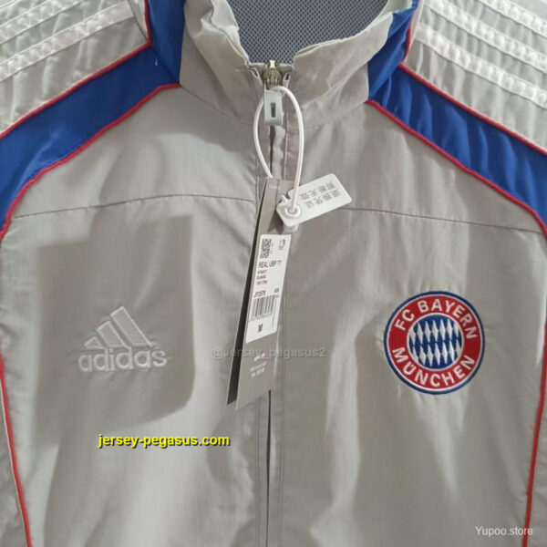 Adidas FC Bayern Munich Vintage Track Jacket - SilverBlue Classic Edition Windbr