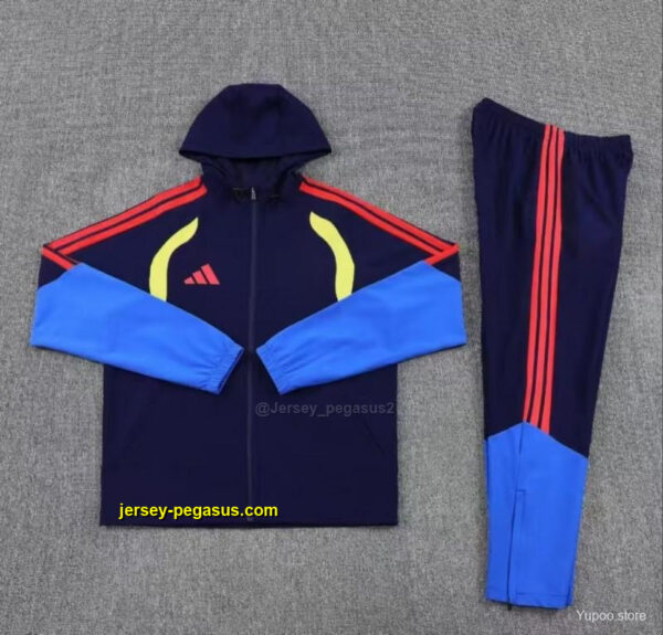 Adidas Navy Blue &Blue Full Zipper Hooded Windbreaker Jacket Tracksuit + Long Pa
