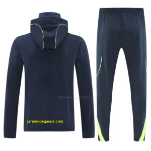 Adidas Navy Blue Full Zipper Hooded Jacket Tracksuit + Long Pants