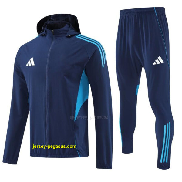 Adidas Navy Blue With White logo Full Zipper Hooded Jacket Tracksuit + Long Pant