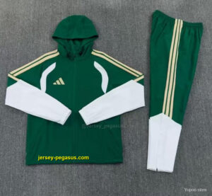 Adidas Navy Green &White Full Zipper Hooded Windbreaker Jacket Tracksuit + Long