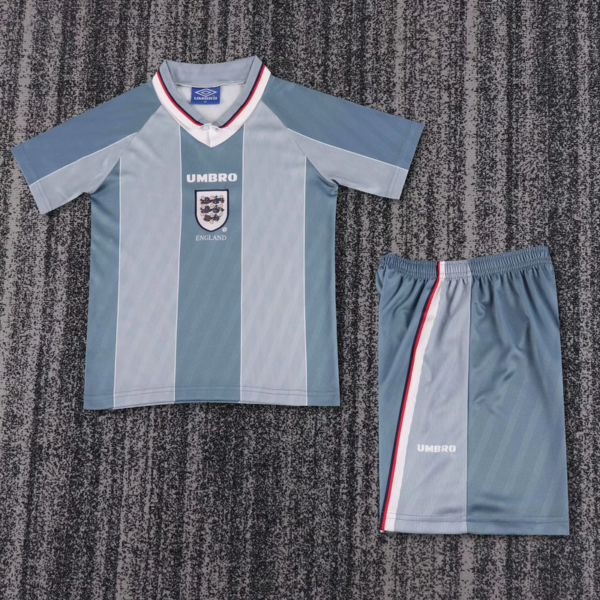 1996 England Away Retro Kid Kits Youth Apparels Soccer